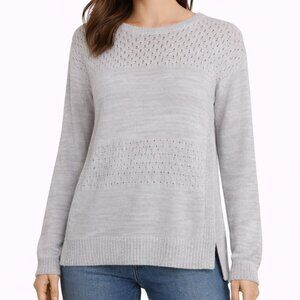 Firefly Women’s Open Knit Sweater Gray Size L Lightweight Pullover Layering Top